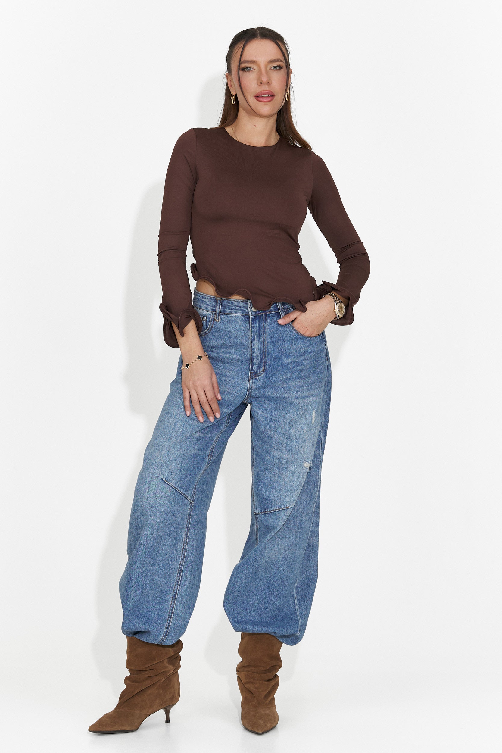 Bluza dama casual maro Enisea Bogas