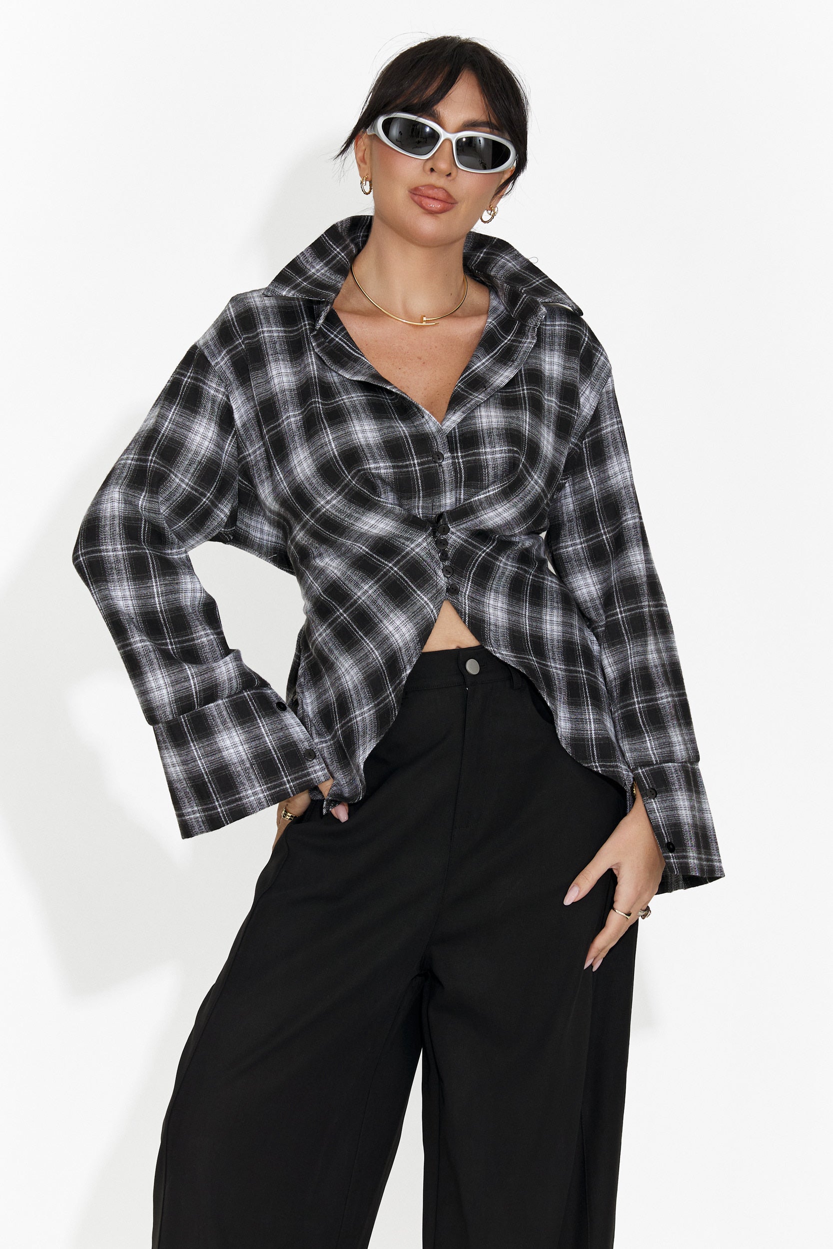 Camasa dama casual neagra Laurina Bogas