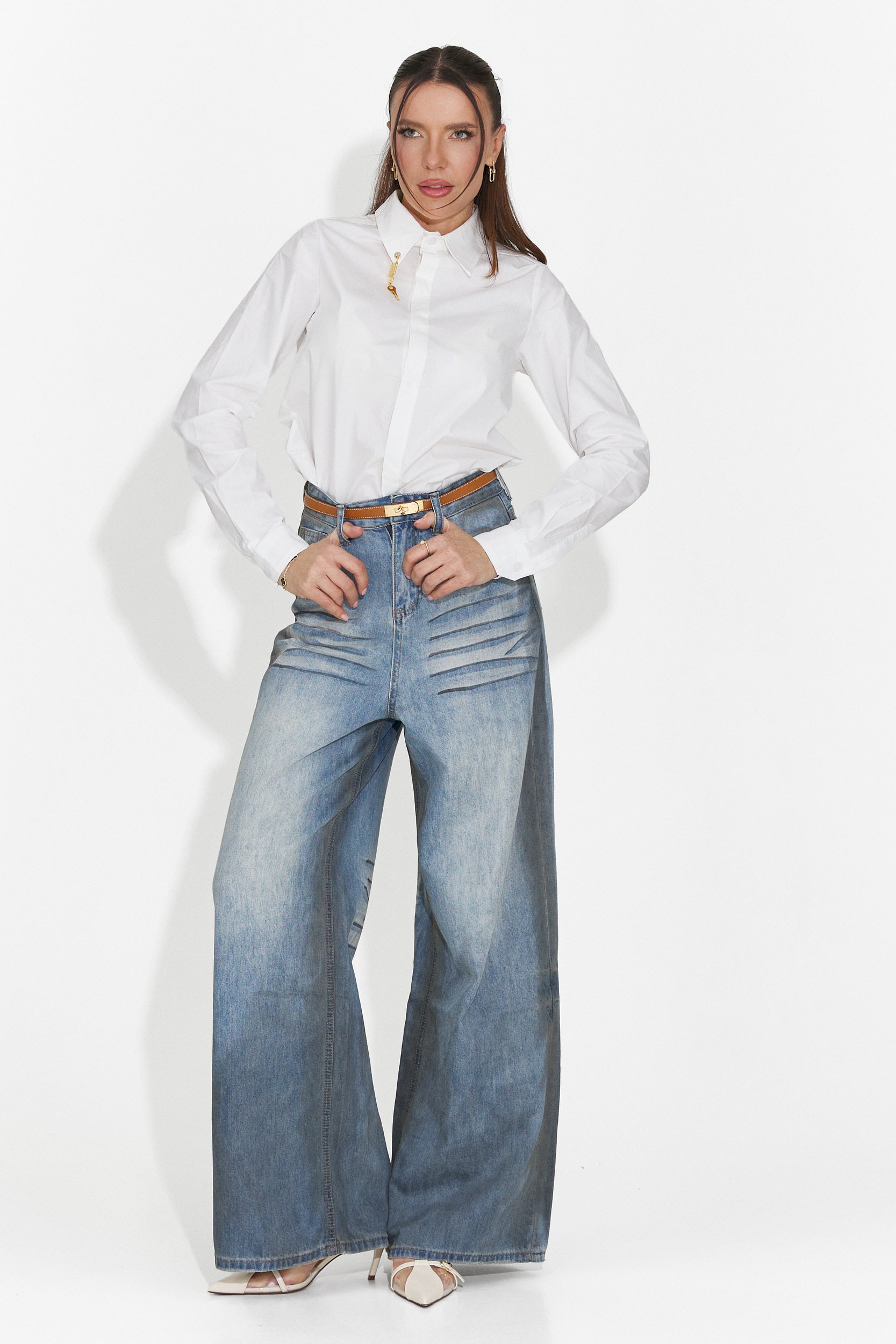 Camasa dama eleganta alba Jetie Bogas