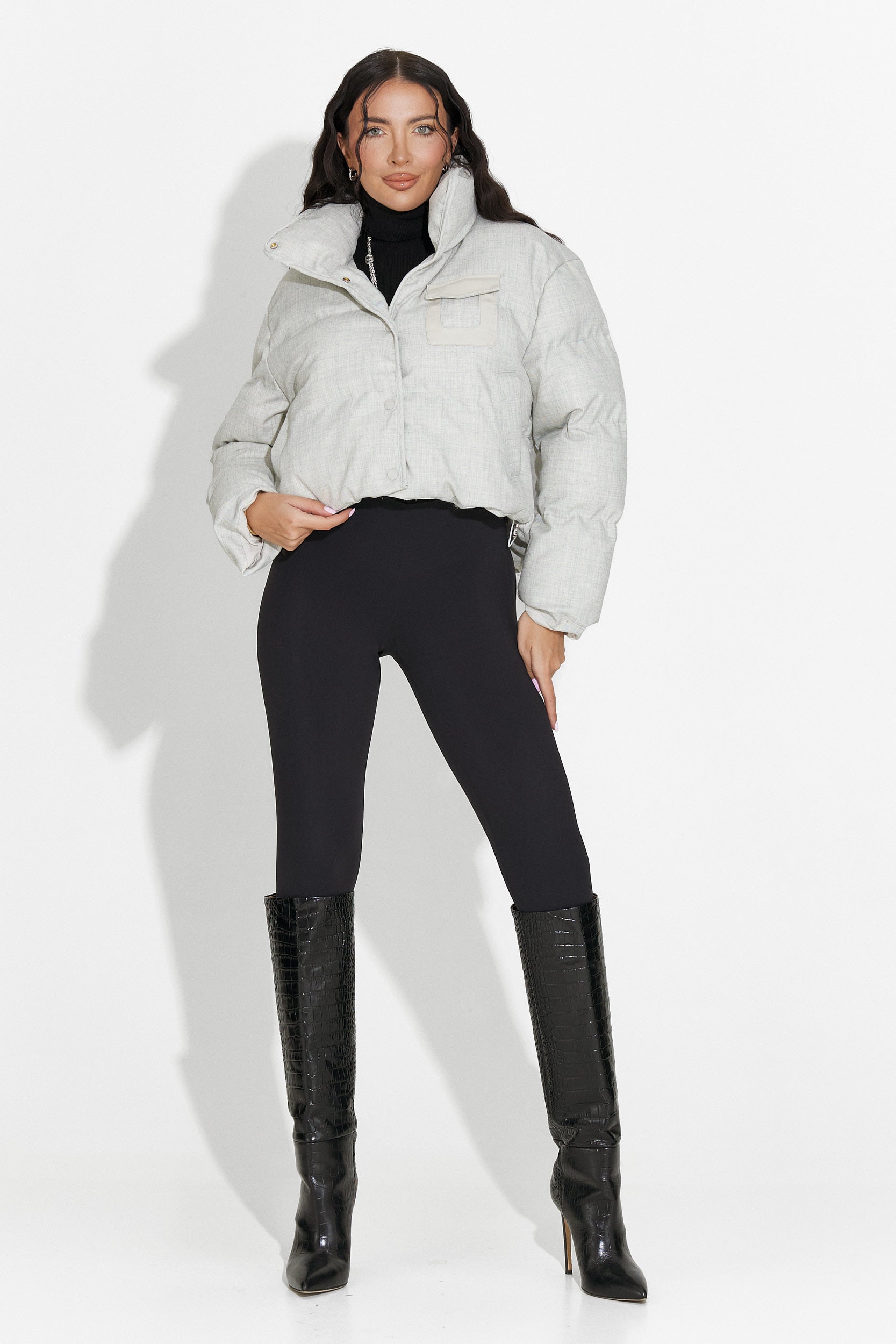 Geaca dama casual gri Elvora Bogas