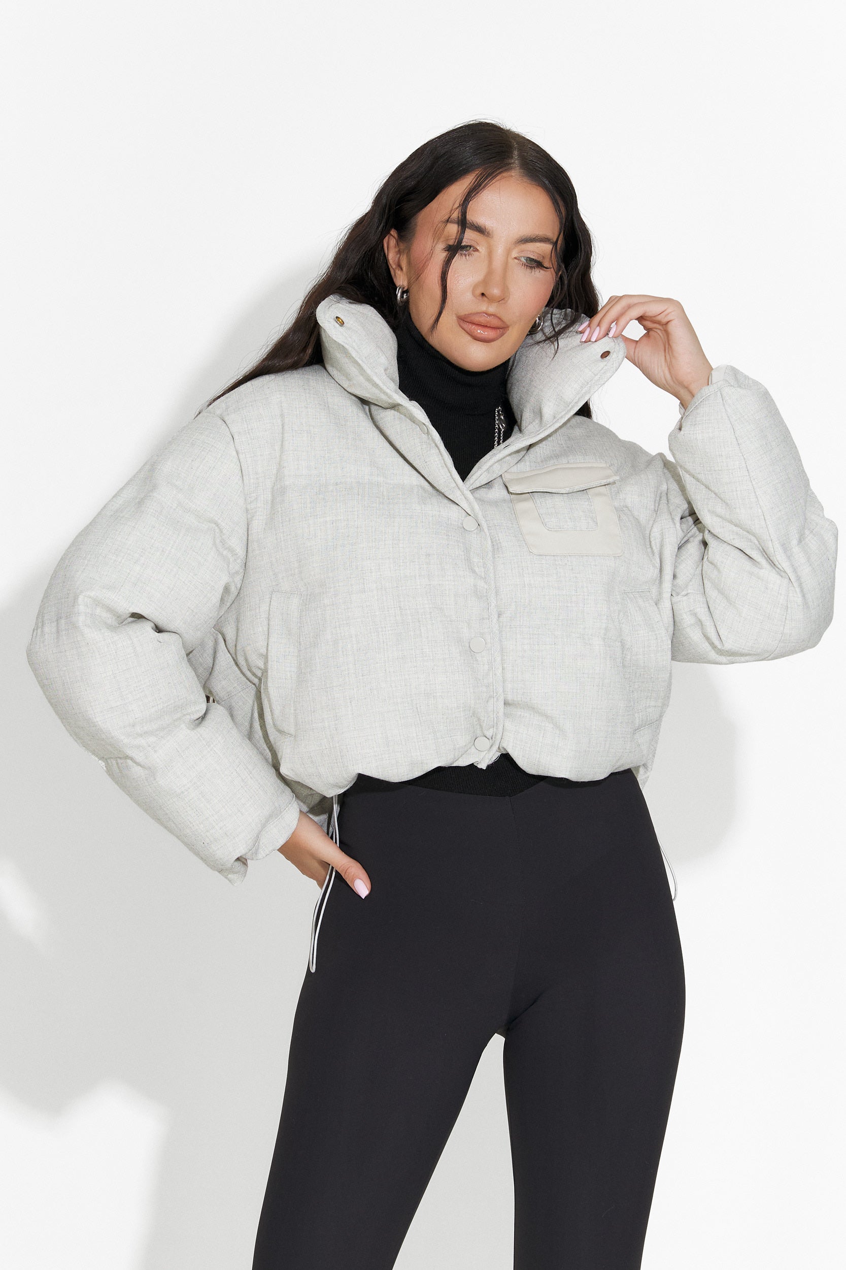 Geaca dama casual gri Elvora Bogas