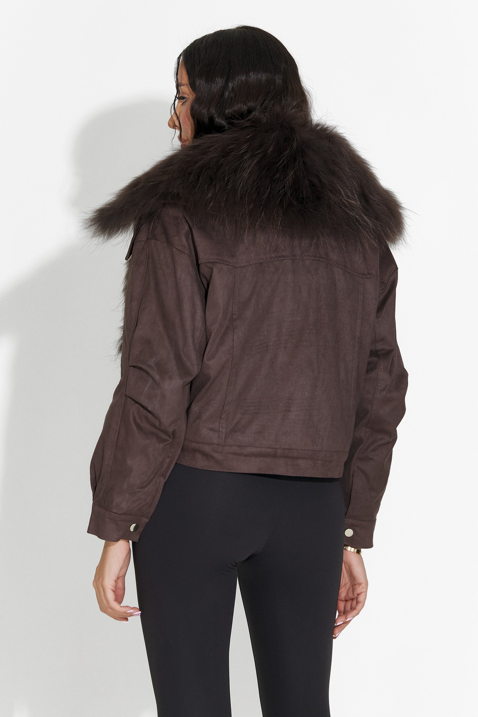 Geaca dama casual maro Dresara Bogas