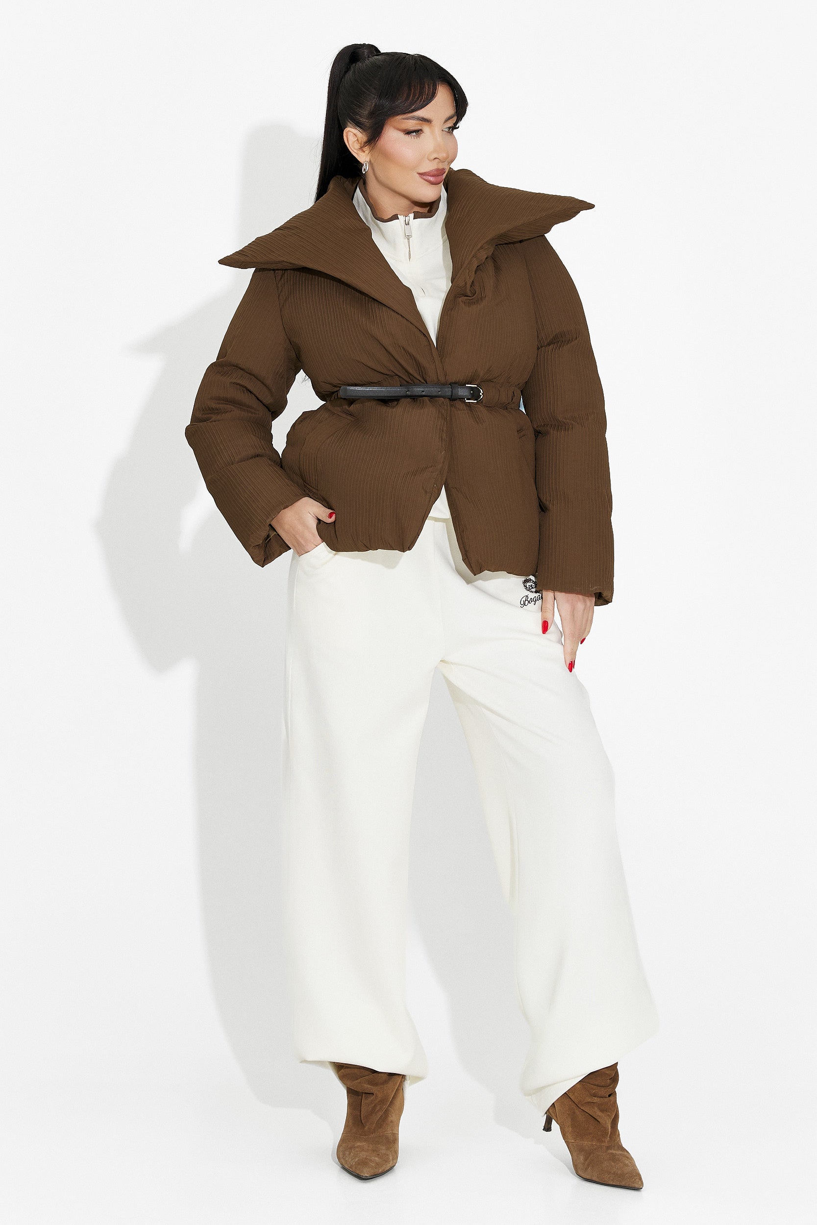 Geaca dama casual maro Kenyra Bogas