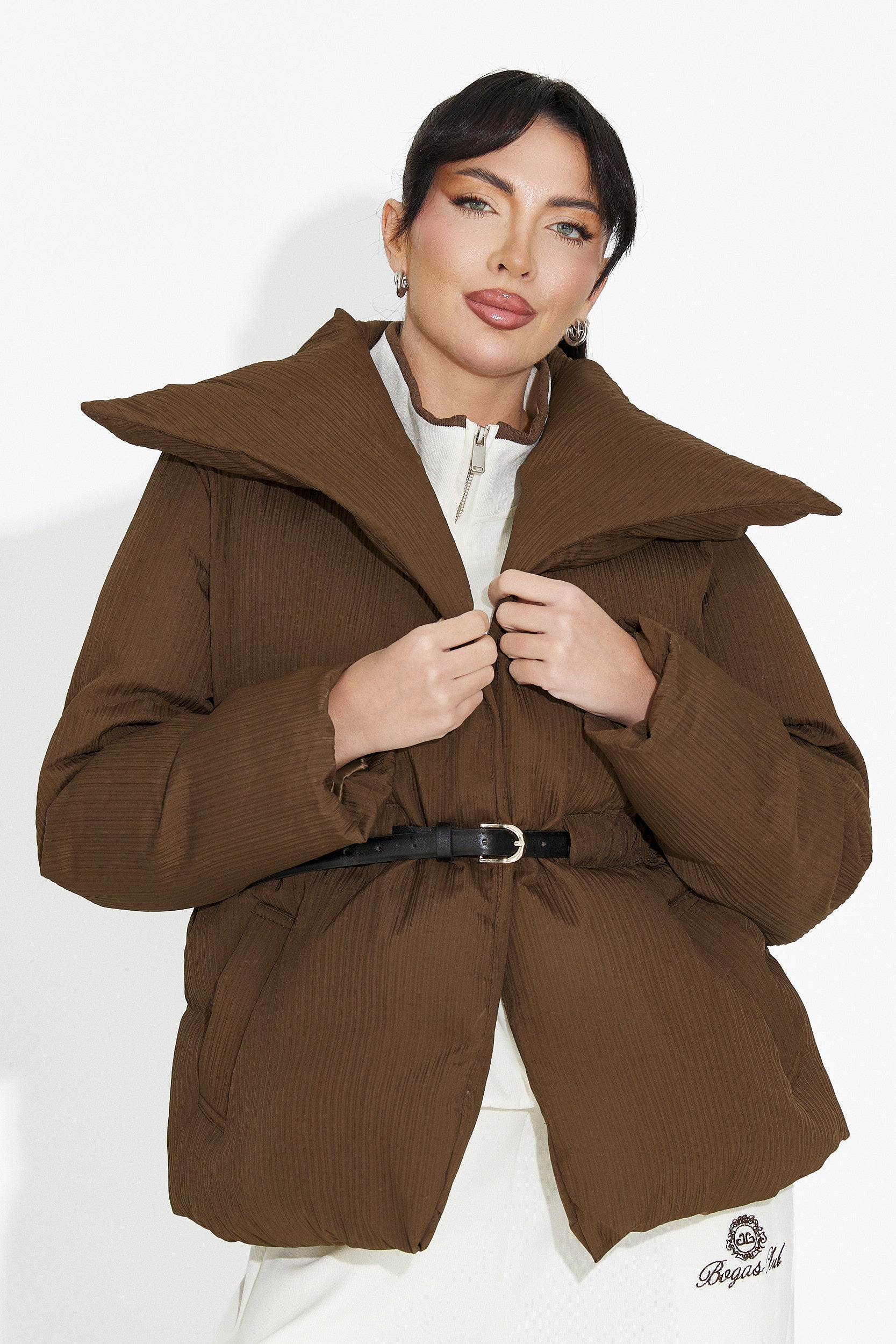 Geaca dama casual maro Kenyra Bogas