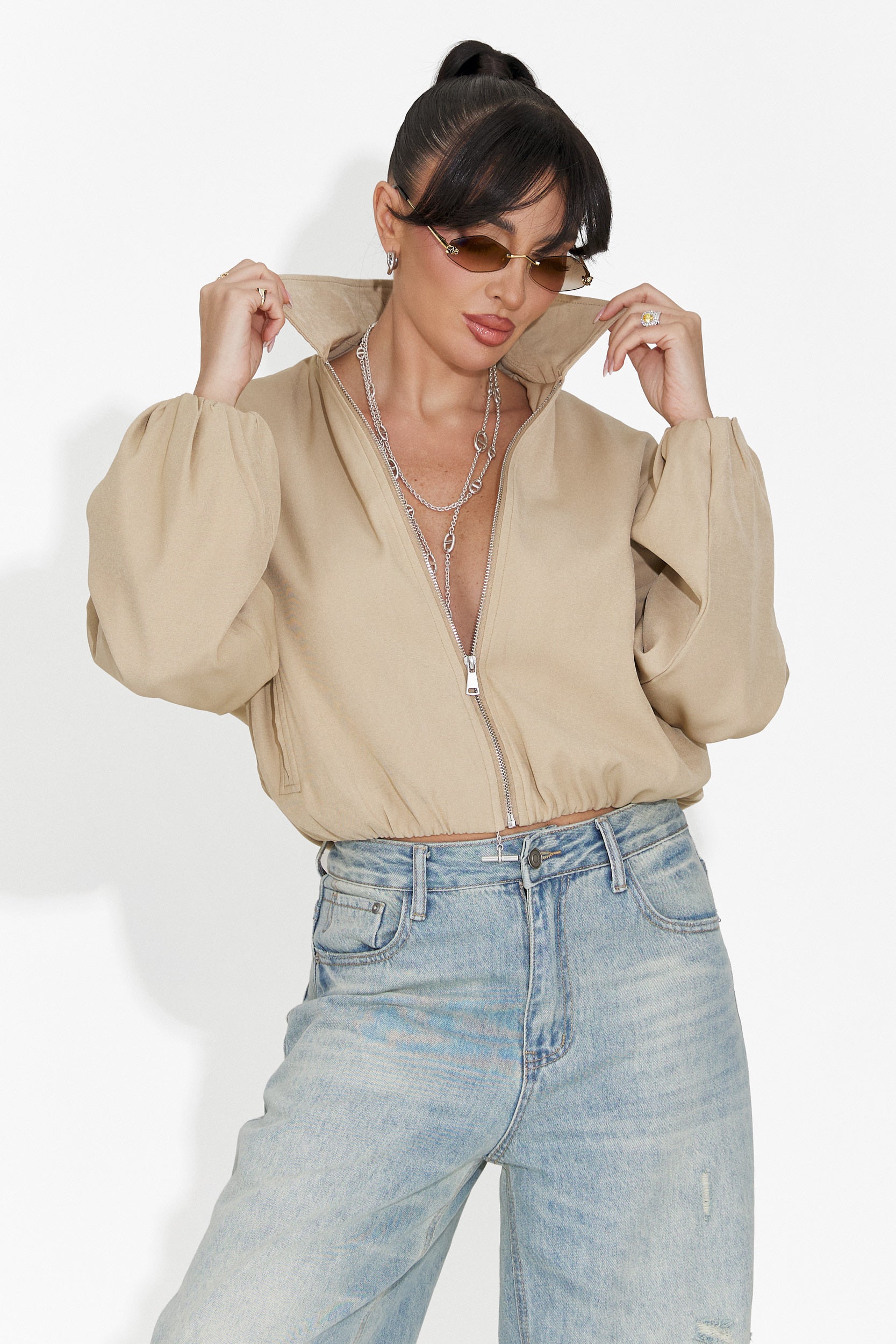 Jacheta dama casual bej Giona Bogas