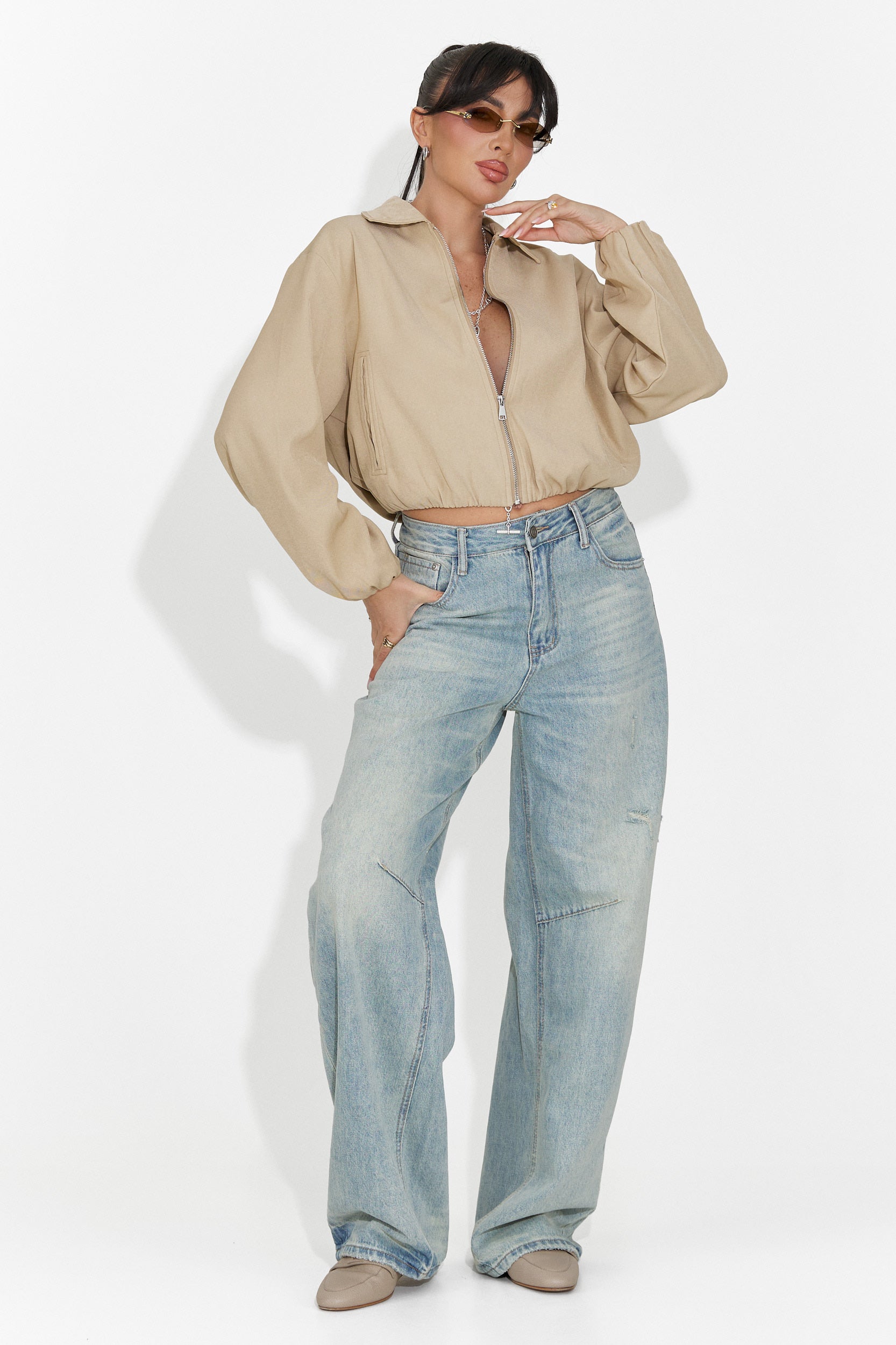 Jacheta dama casual bej Giona Bogas