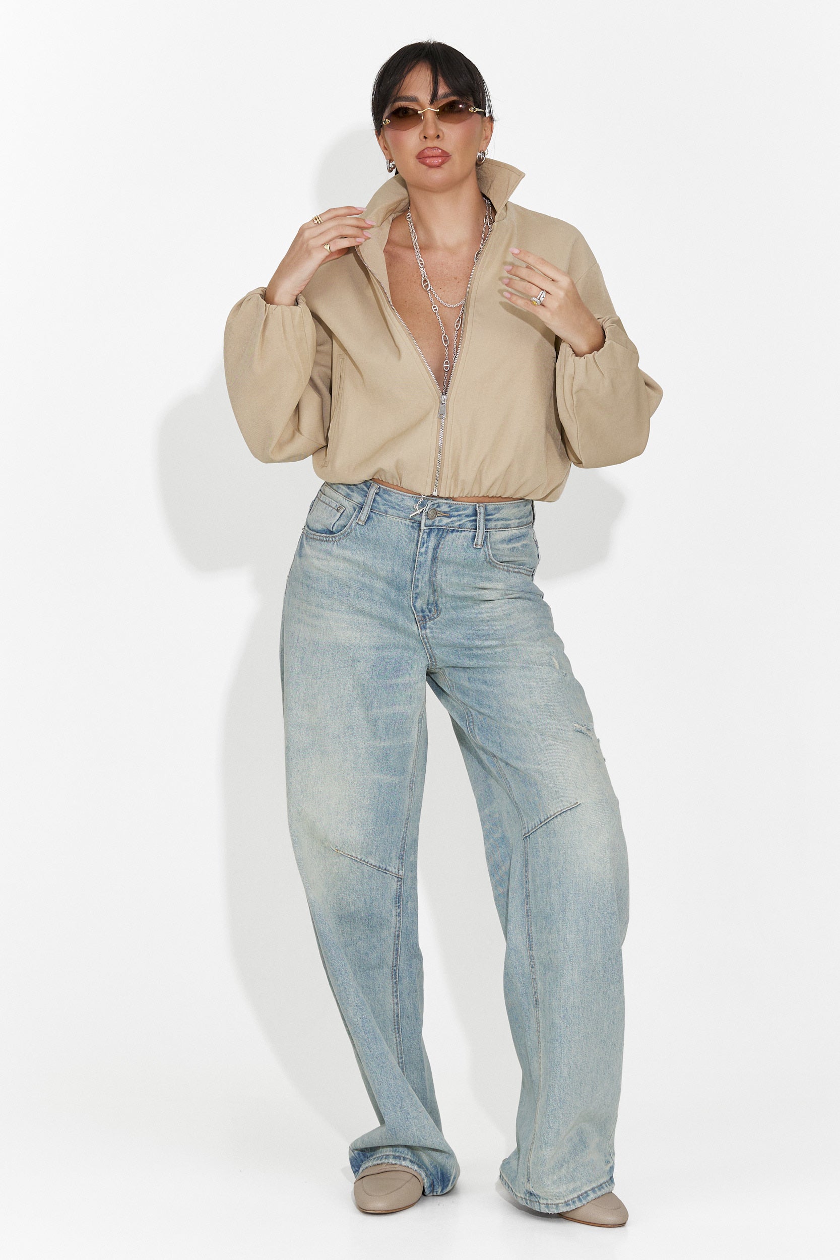 Jacheta dama casual bej Giona Bogas