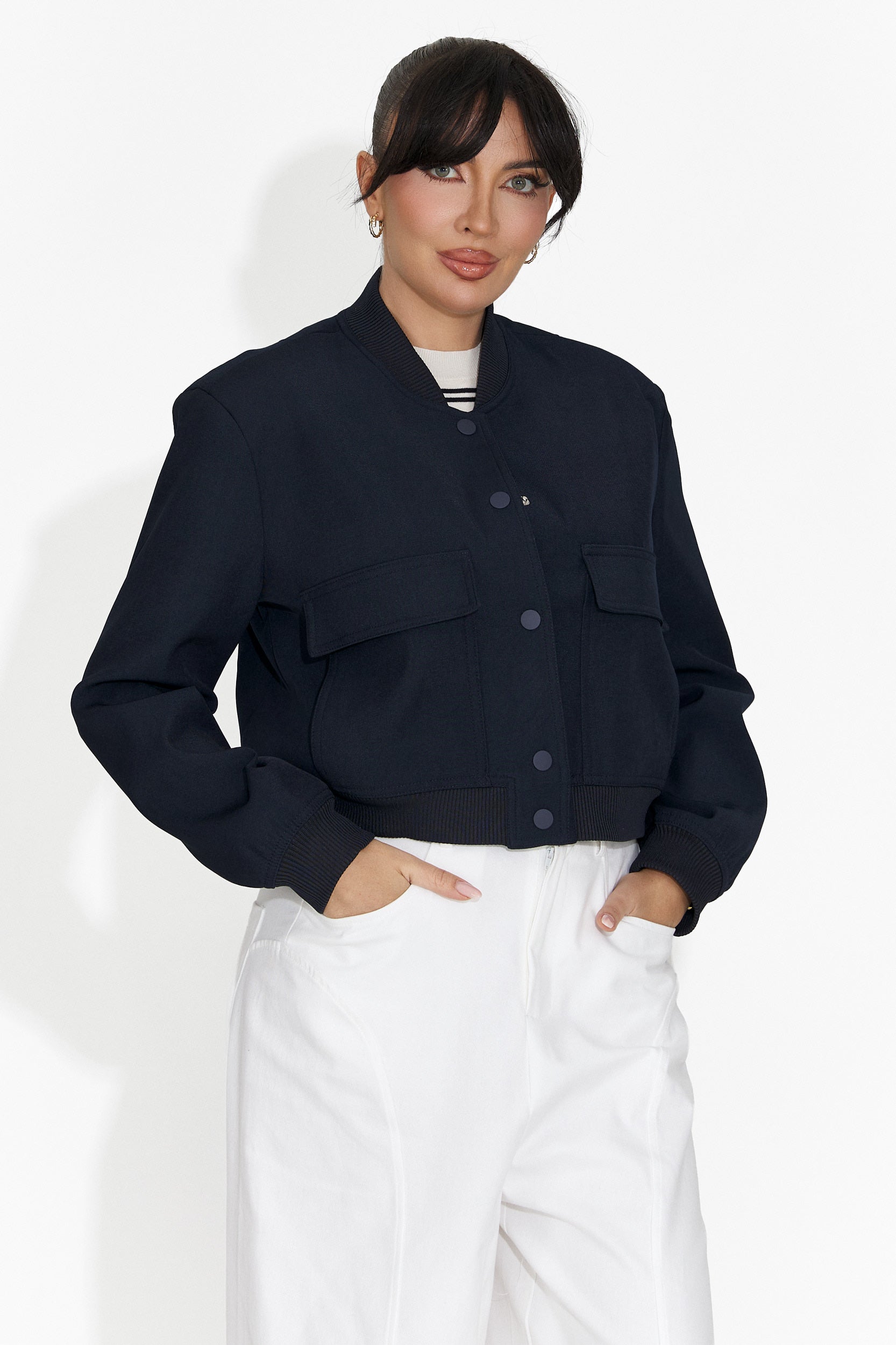 Jacheta dama casual bleumarin Cataleia Bogas