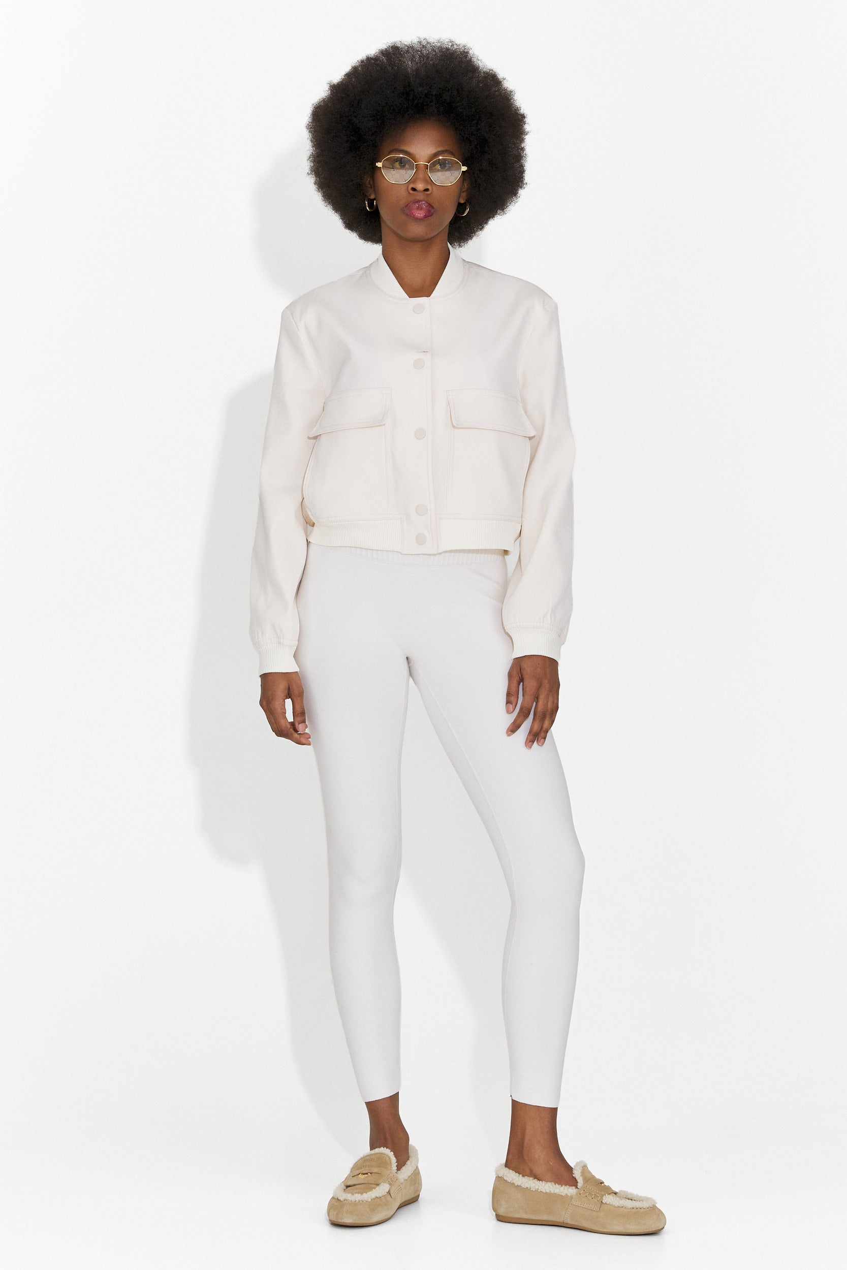 Jacheta dama casual crem Cataleia Bogas