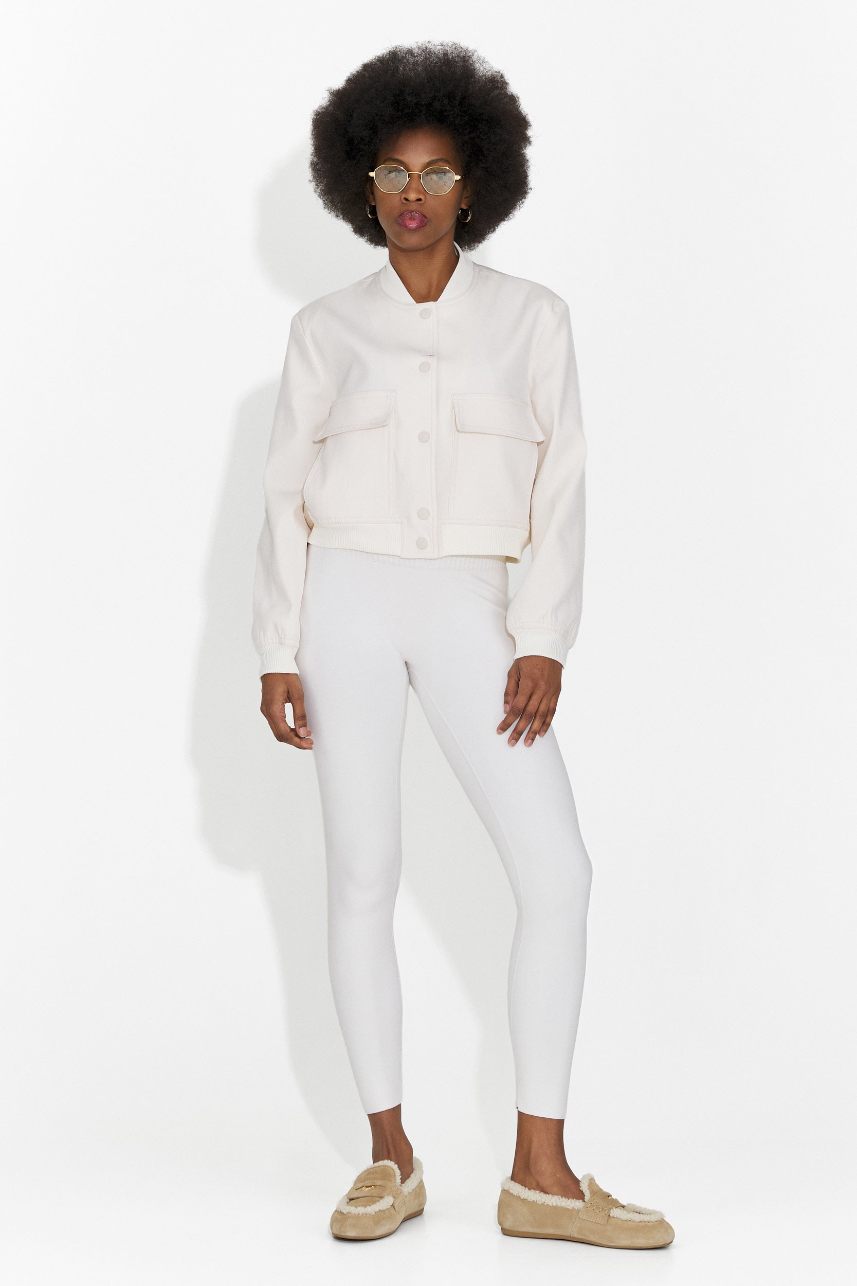 Jacheta dama casual crem Cataleia Bogas