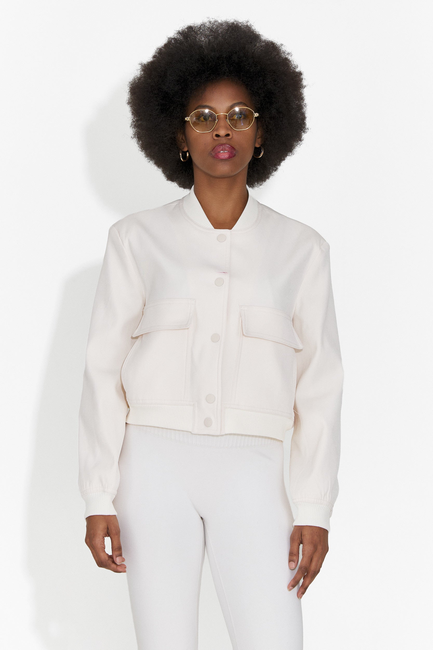 Jacheta dama casual crem Cataleia Bogas