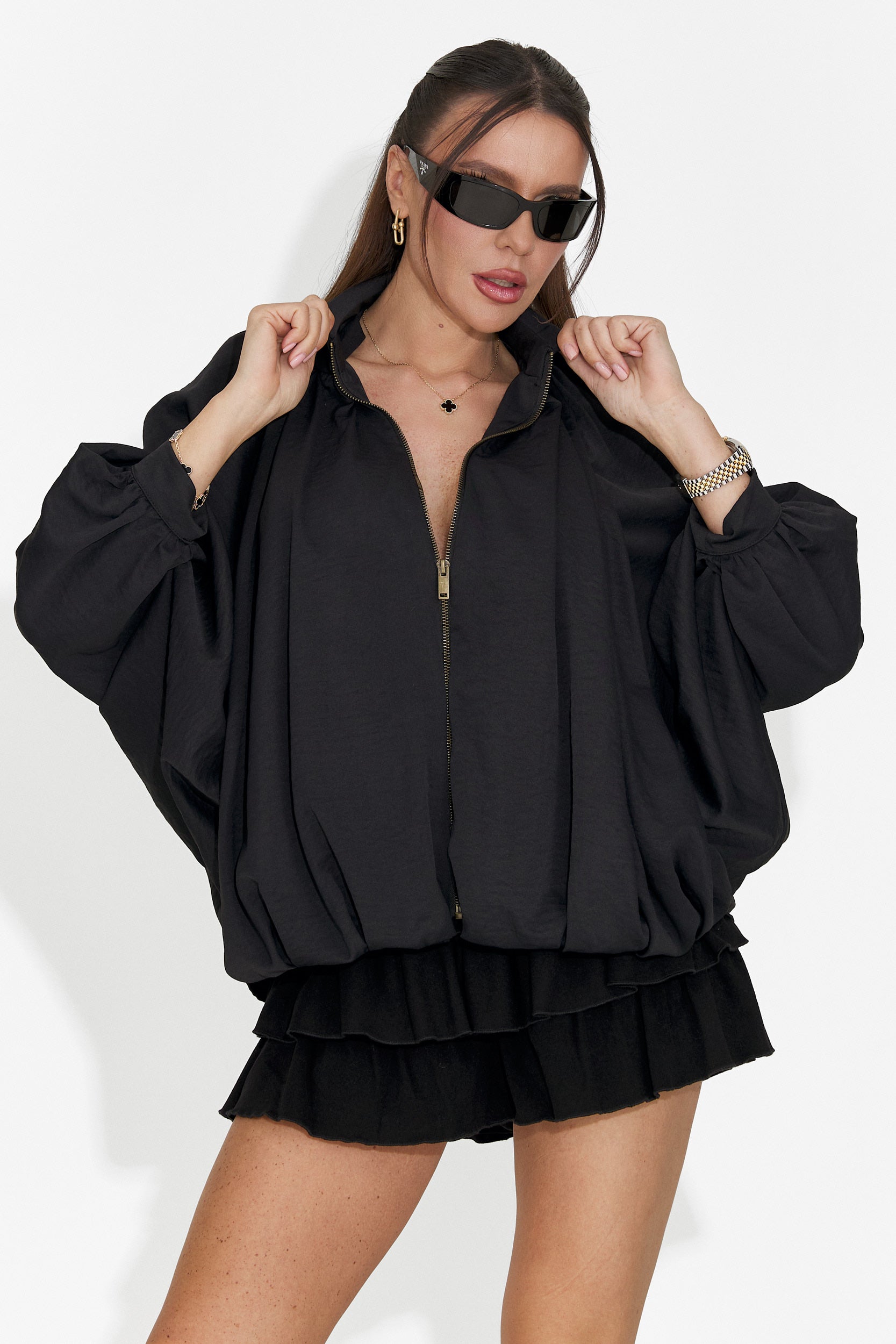 Jacheta dama casual neagra Yasminia Bogas