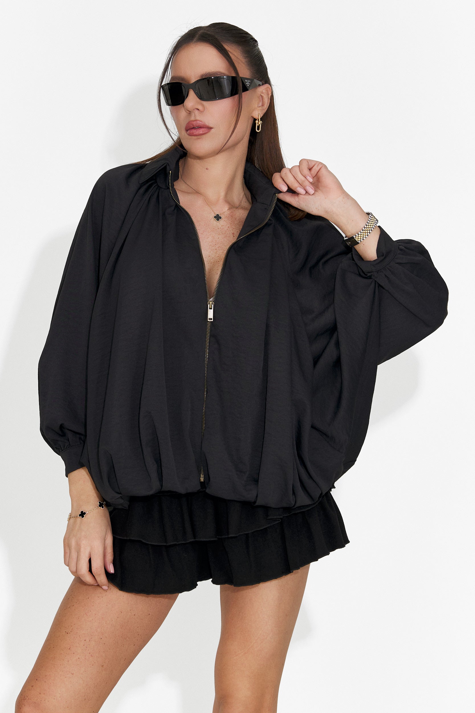 Jacheta dama casual neagra Yasminia Bogas