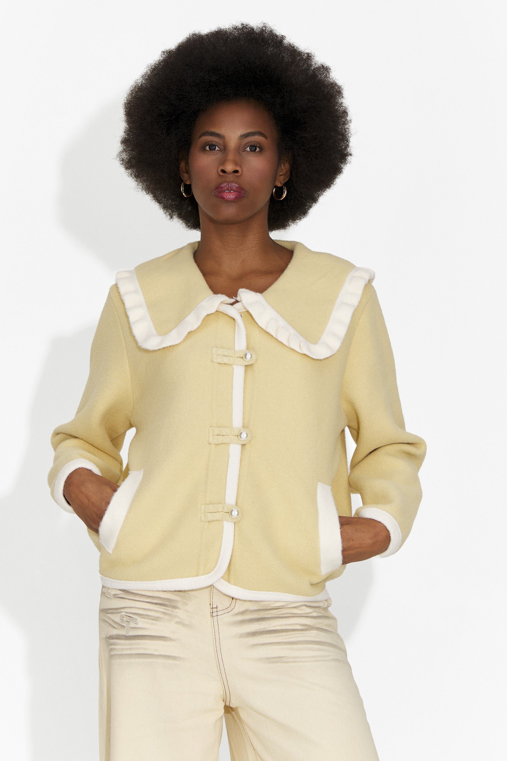 Jacheta dama eleganta galbena Aimea Bogas