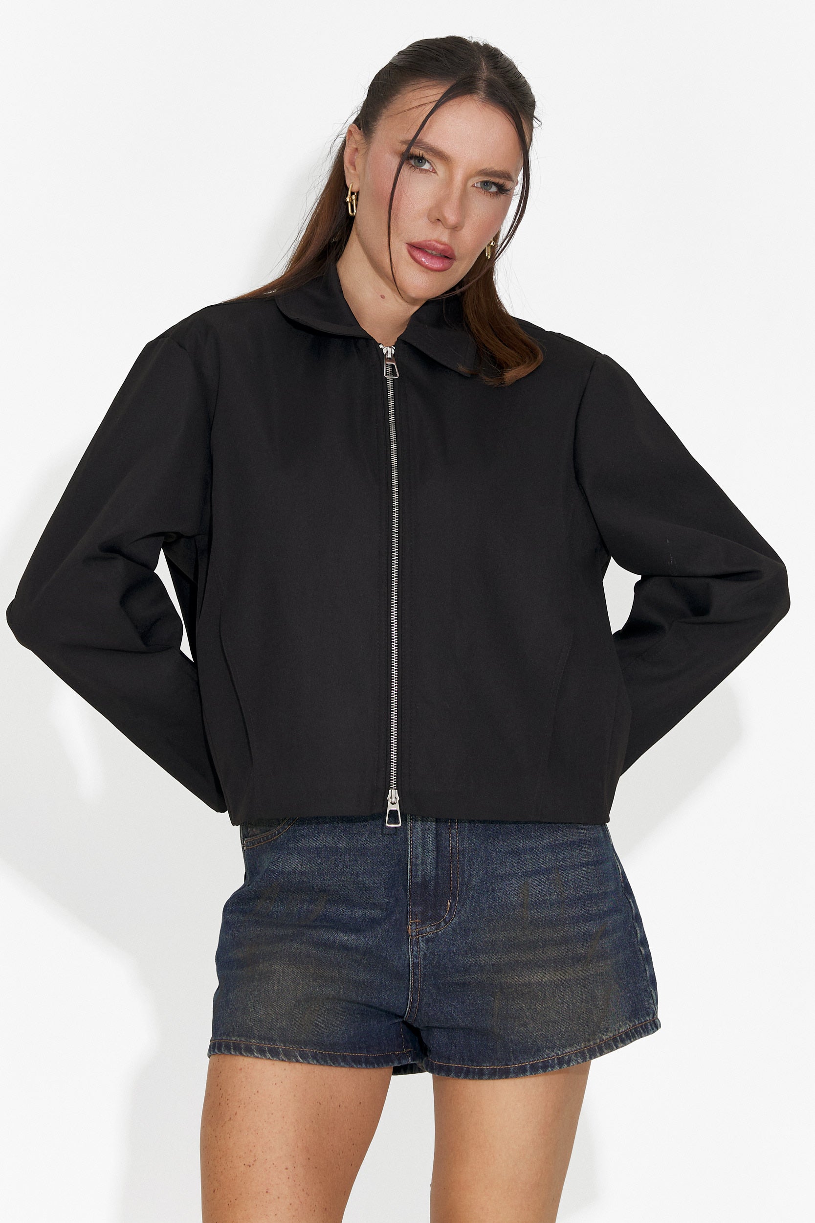 Jacheta dama eleganta neagra Comino Bogas