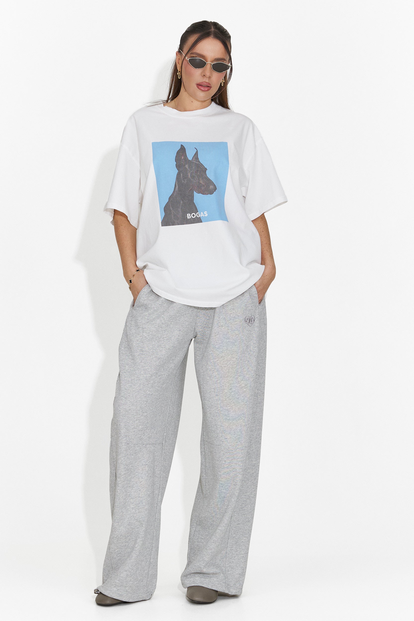 Pantaloni dama casual gri Romela Bogas