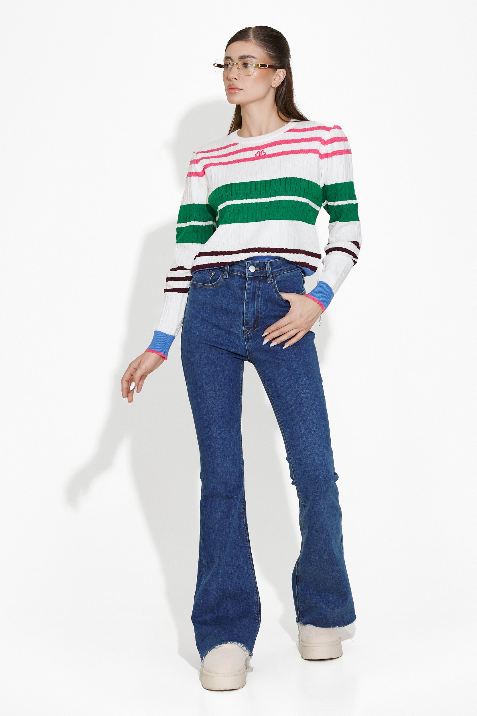 Pulover dama alb Odores Bogas