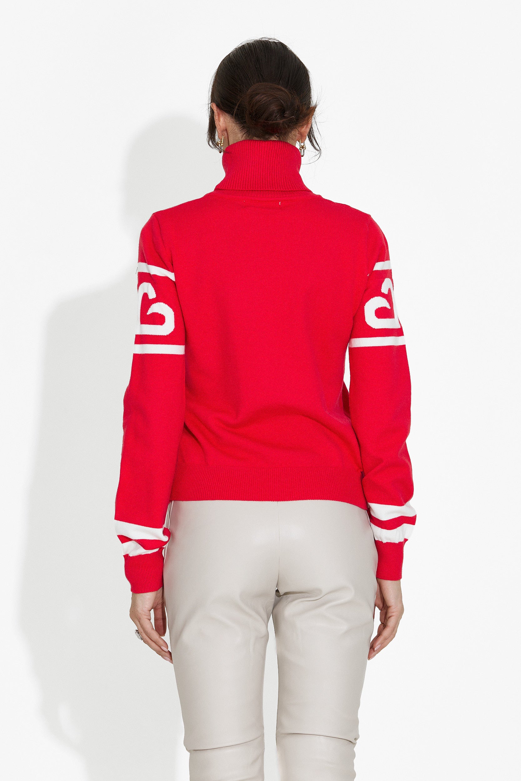 Pulover dama casual rosu Nelora Bogas