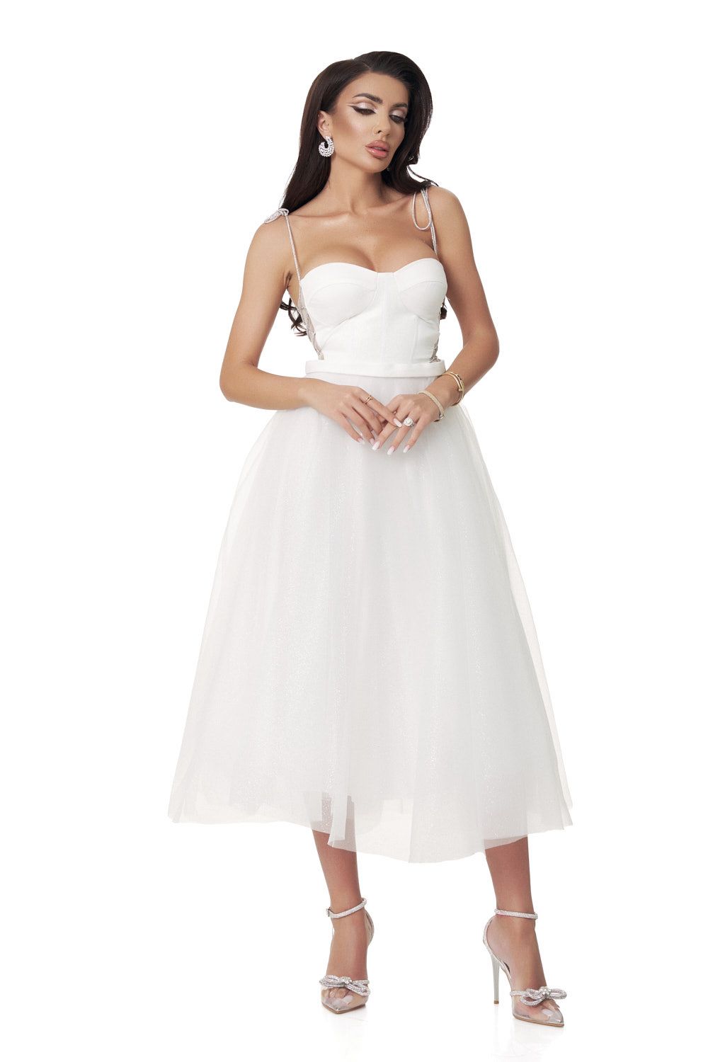 [Resigilat] Rochie dama medie alba Yuriko Bogas