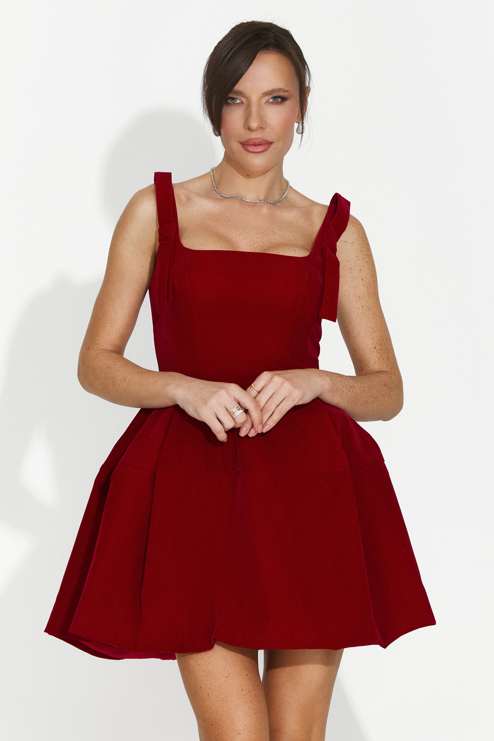 Rochie dama scurta rosie Narcisia Bogas