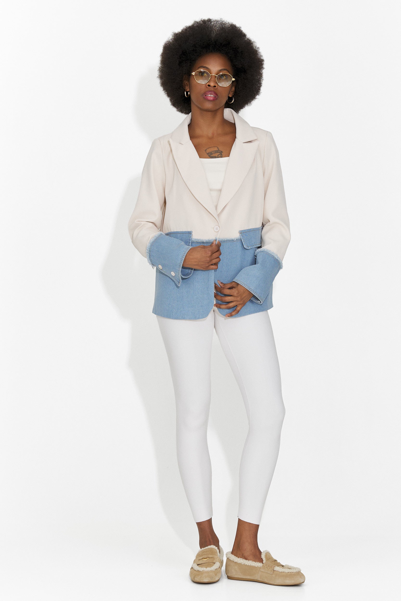 Sacou dama elegant crem Samiria Bogas