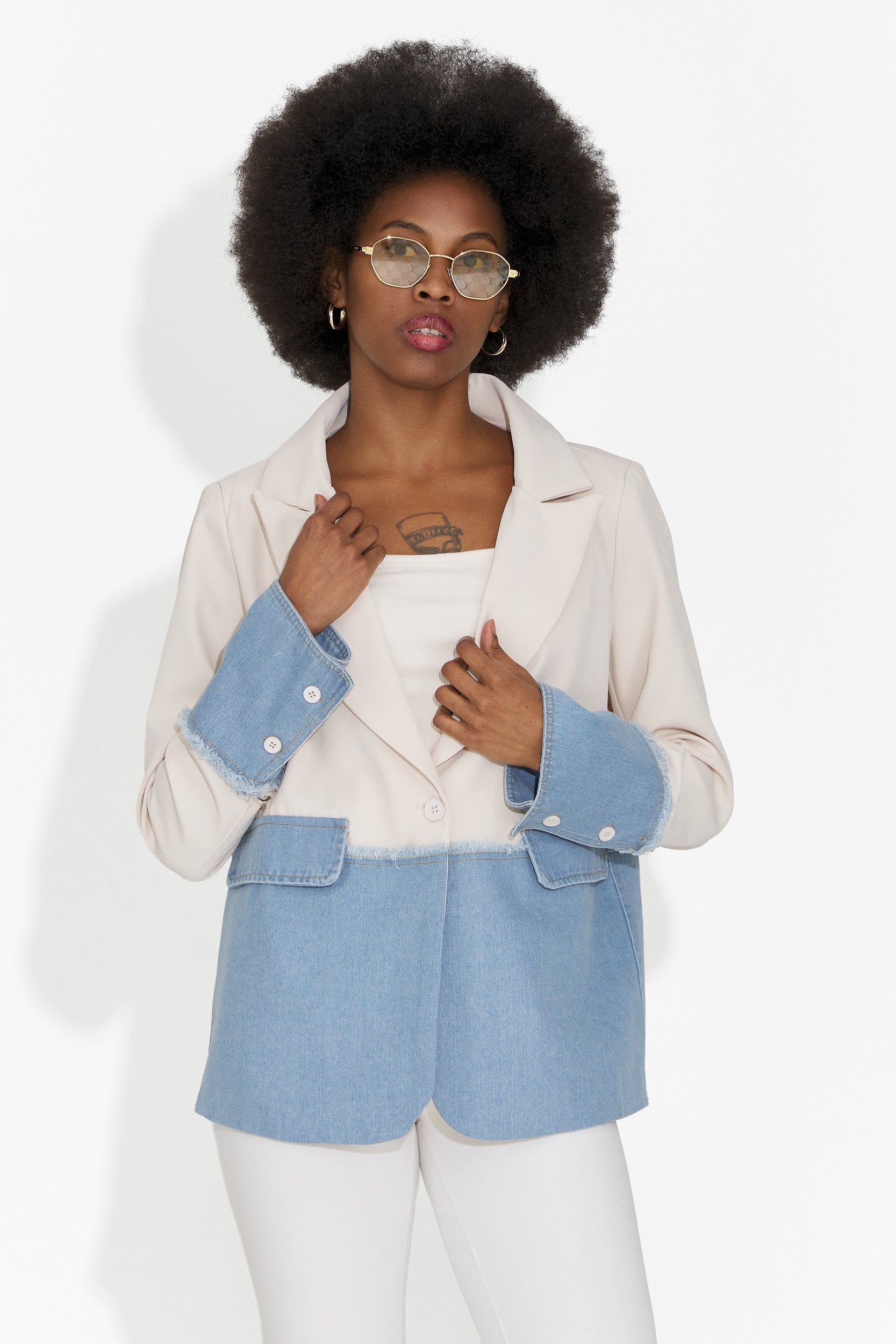 Sacou dama elegant crem Samiria Bogas