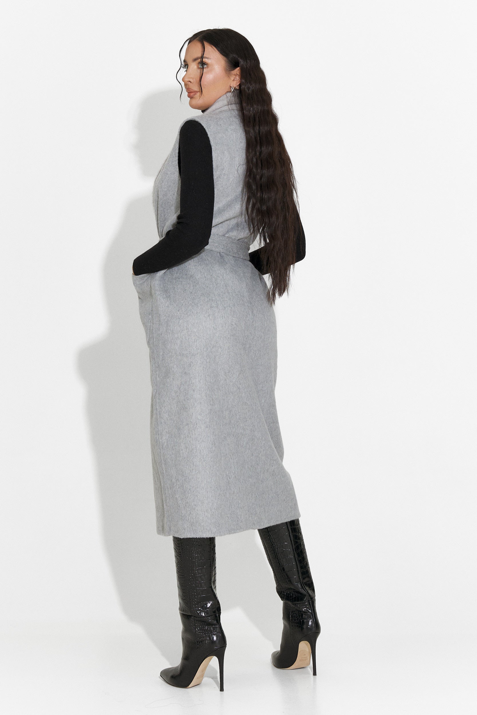 Vesta dama eleganta gri Brania Bogas